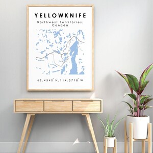Yellowknife NWT Map | Yellowknife Northwest Territories Digital Map | Minimalistic Digital Map | Printable Map | Territory Map | Digital Map