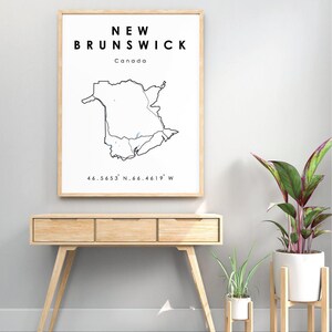 New Brunswick Map | New Brunswick Digital Map | Minimalistic Digital Map | Printable Map | New Brunswick Map | Map of NB | Digital Print