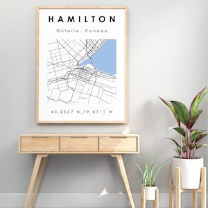 Hamilton ON Map | Hamilton Ontario Digital Map | Minimalistic Digital Map | Printable Map | Ontario Map | Digital Map
