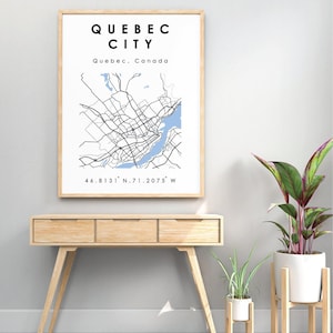 ケベック市 QC マップ | ケベック市 ケベック デジタル マップ | ミニマル デジタル マップ | 印刷可能なマップ | ケベック マップ | デジタル プリント