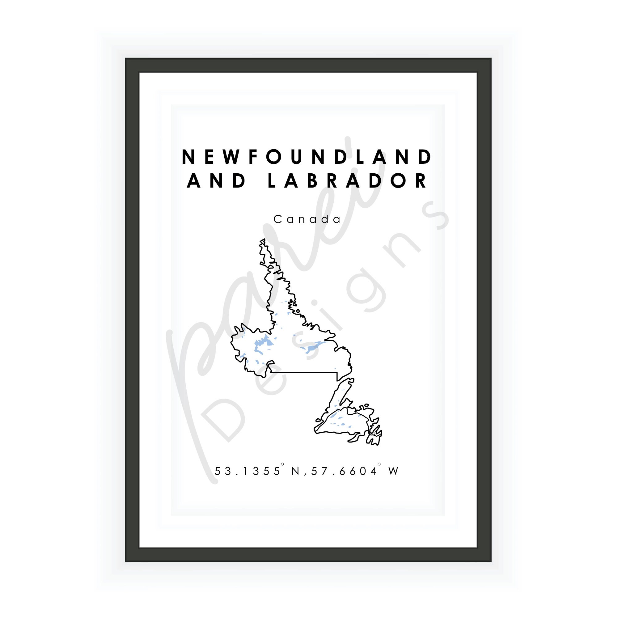 Newfoundland and Labrador Map | Newfoundland and Labrador Digital Map | Minimalistic Digital Map ...