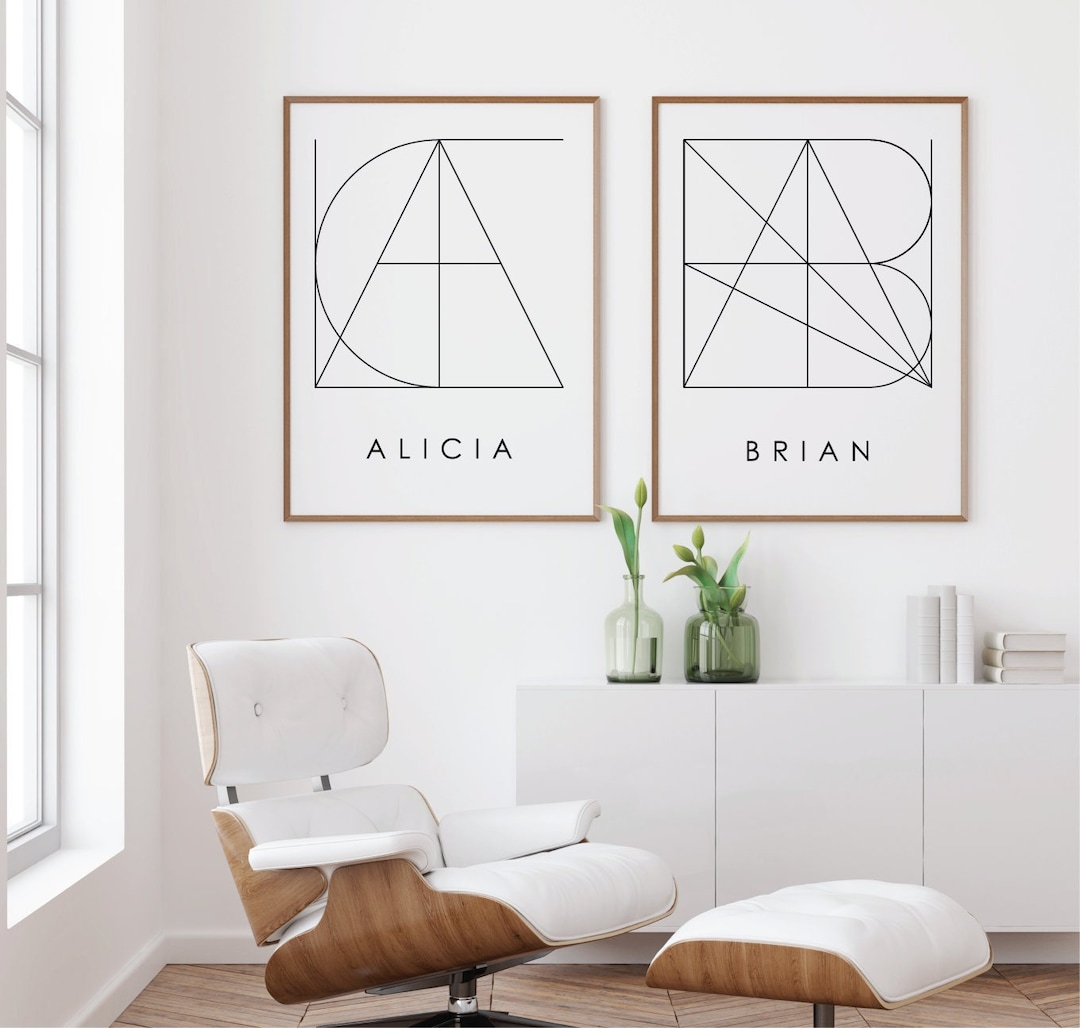Personalized Abstract Name Print | Custom Monogram (digital Download ...