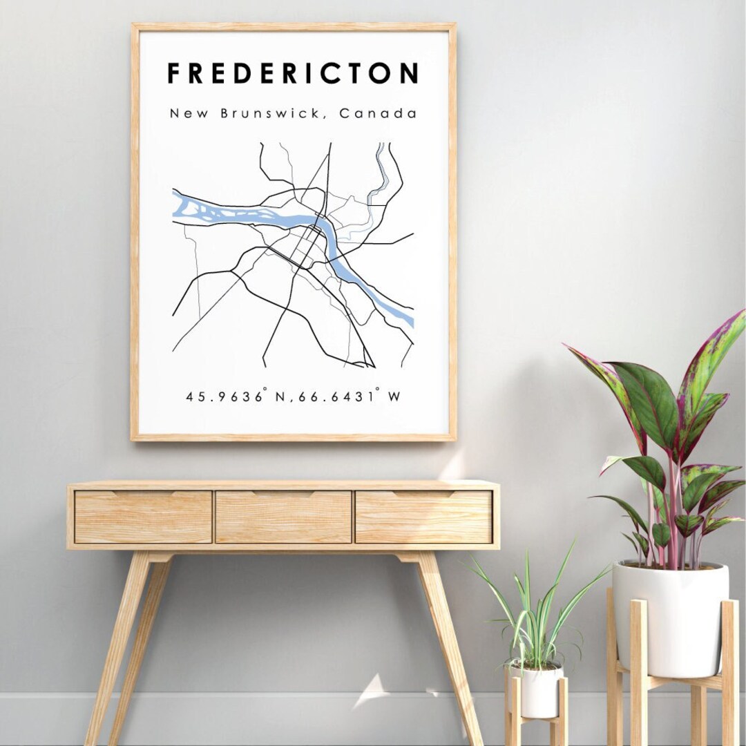 Fredericton NB Map Fredericton New Brunswick Digital Map Etsy