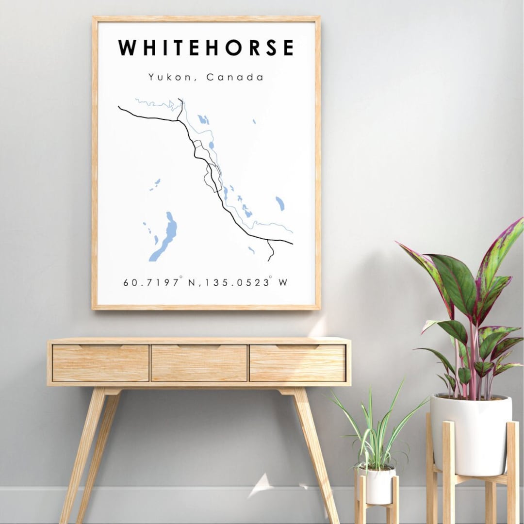 Whitehorse YT Map Whitehorse Yukon Digital Map Etsy