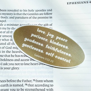 Fruits of The Spirit (Galatians 5:22-23) -  3x1.2 inch Waterproof Sticker (Decal) for your Laptop/Planner/ Water Bottle. Christian Worship