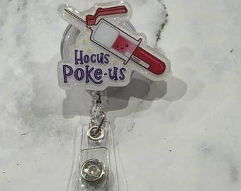 Hocus Poke-Us Retractable Badge Reel: Acrylic  Alligator Clip