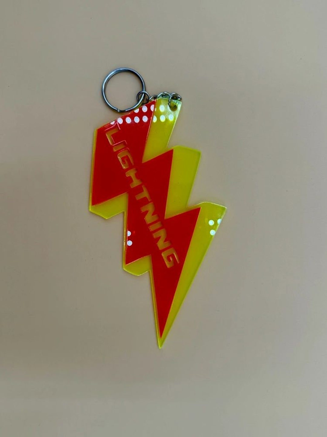 Acrylic Lightning Bolt Keychain Etsy