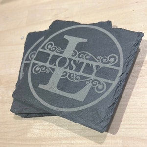 Custom Engraved Slate Coasters (set of 4)