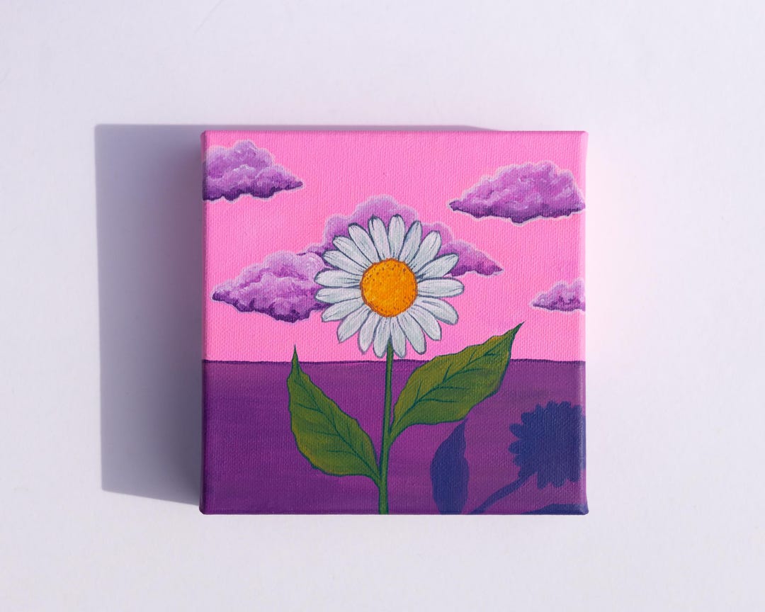 Awkward Shadow| Original 6x6 Thick Stretch Canvas Painting - Etsy