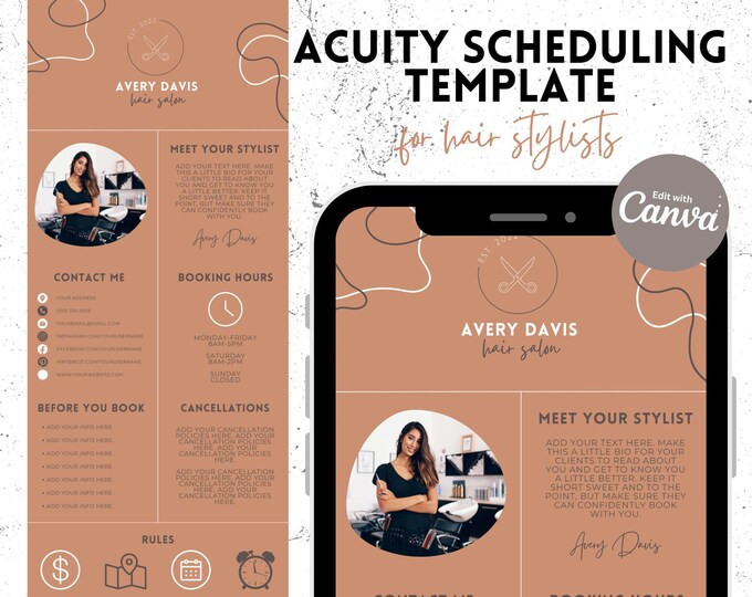 Acuity Scheduling Template Hair Stylist, Hair Acuity Website Template ...