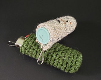 Crochet lip balm / lighter holder keychain