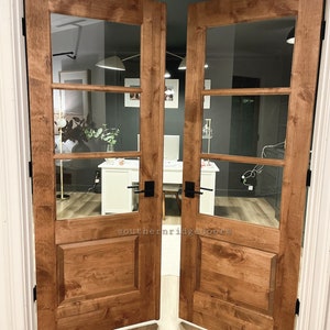 Custom wood french doors, barn doors, pocket doors, hinge doors. Can be made in multiple sizes designs and wood.