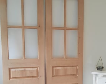 Custom wood french doors, barn doors, pocket doors, hinge doors. Can be made in multiple sizes designs and wood.