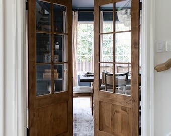 Custom wood french doors, barn doors, pocket doors, hinge doors. Can be made in multiple sizes designs and wood.