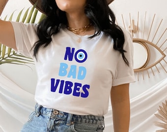 No Bad Vibes Evil Eye Shirt, Mati, Greek Mati, Greek Evil Eye, Evil Eye Protection, Evil Eye Shirt, Greek Shirt, Greece Shirt, Greek Gifts