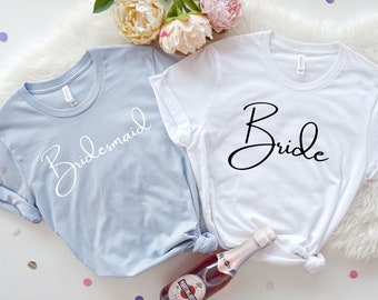 Bride, Bridesmaid, Bride and Bridesmaid, Bride Shirt, Bride TShirt, Bridesmaid Shirts, Bachelorette Shirts, Bridal Party Shirts, Bride Squad