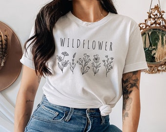 Wildflower Shirt, Wild Flower Shirt, Flower Shirt, Floral Shirt, Plant Shirt, Garden Shirt, Gardening Shirt, Botanical Shirt, Gift for Her