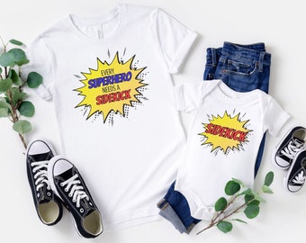 Every Superhero Needs a Sidekick Shirt, Sidekick Shirt, Father And Son Shirt, Big Brother Shirt, Matching Siblings Shirt, Fathers Day Shirt