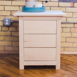 3-Drawer Night Stands | Solid Maple Soft Close Night Stand | Unfinished 3 Drawer Nightstand | *LOCAL PICK UP Only