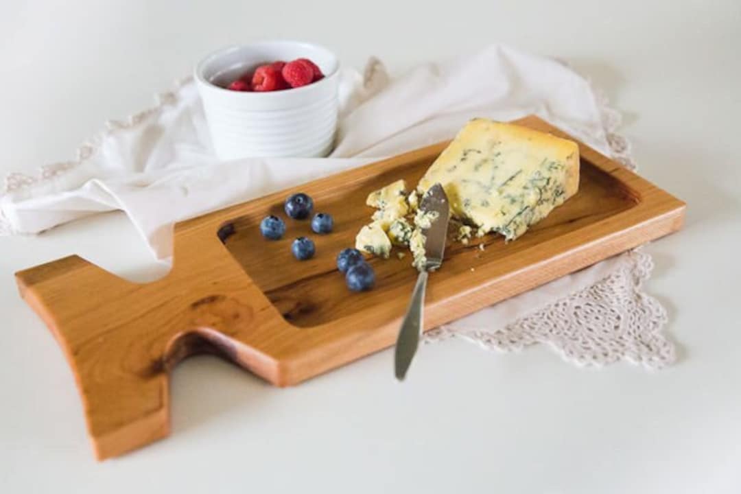 Wooden Cheese and Cracker Board With Handle Wood Charcuterie Etsy