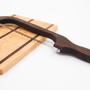 Bread Knife | Handmade Bow Knife | Black Walnut Bread Knife | Fiddle Bow Bread Knife