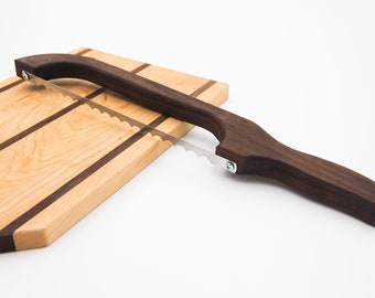 Bread Knife | Handmade Bow Knife | Black Walnut Bread Knife | Fiddle Bow Bread Knife