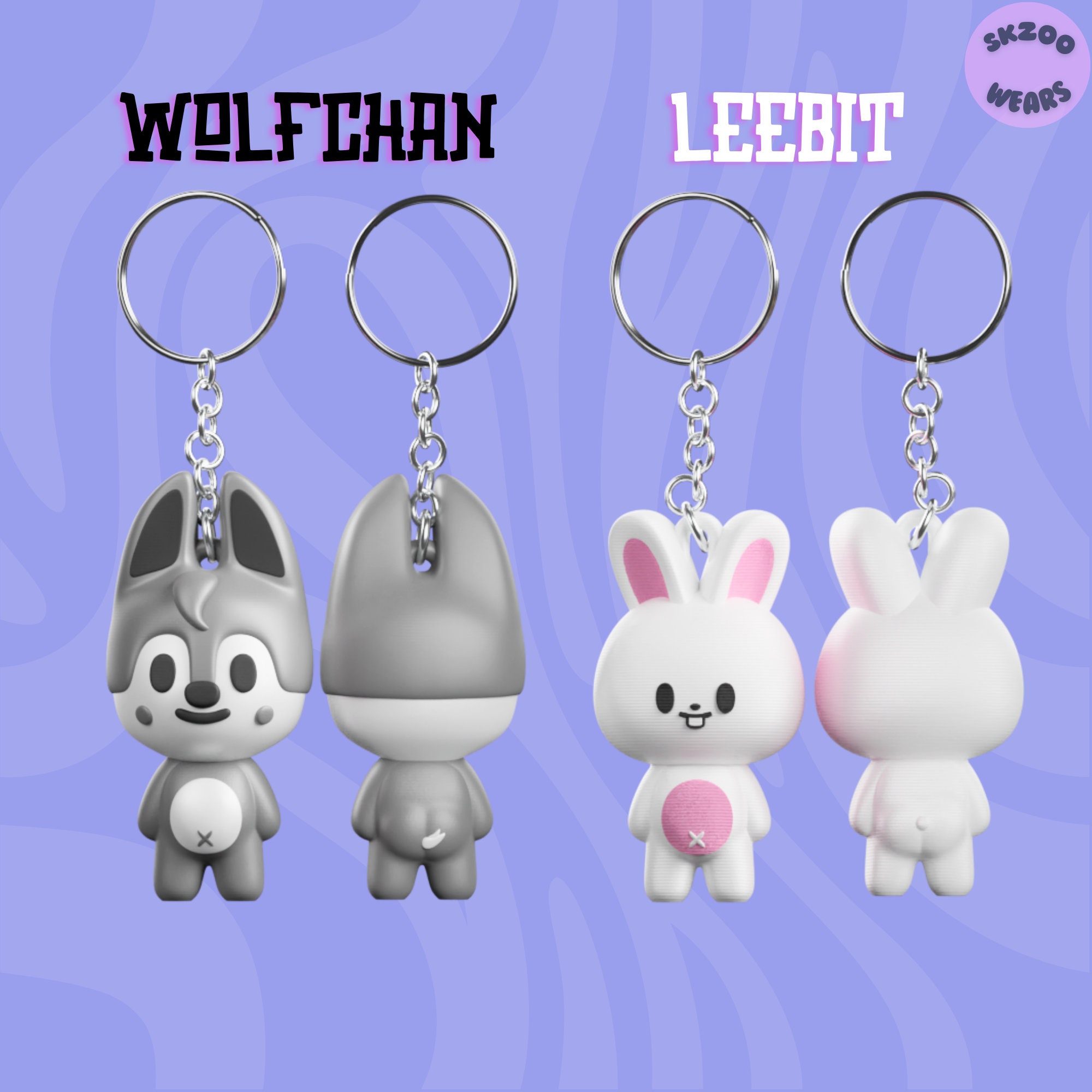 Skzoo Keychain, Stray Kids Keychain, 3D Printed Keyring