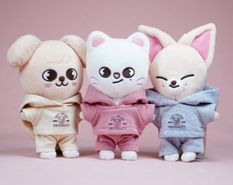 Skzoo University Hoodie Set, Stray Kids Plushies, Stray Kids Skzoo University Hoodie Set, Stray Kids Plushies, Stray Kids