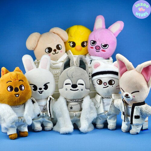 にこにこぷん　SKZOO服 Skzoo Black Overalls Clothes Set: Stray Kids Plush Toy