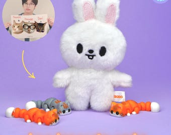 偽の目が開いたリービットぬいぐるみ - Etsy 日本