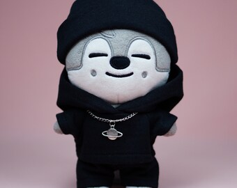 WolfChan ブラック衣装、バンチャン パーカーセット、20cm ドール服