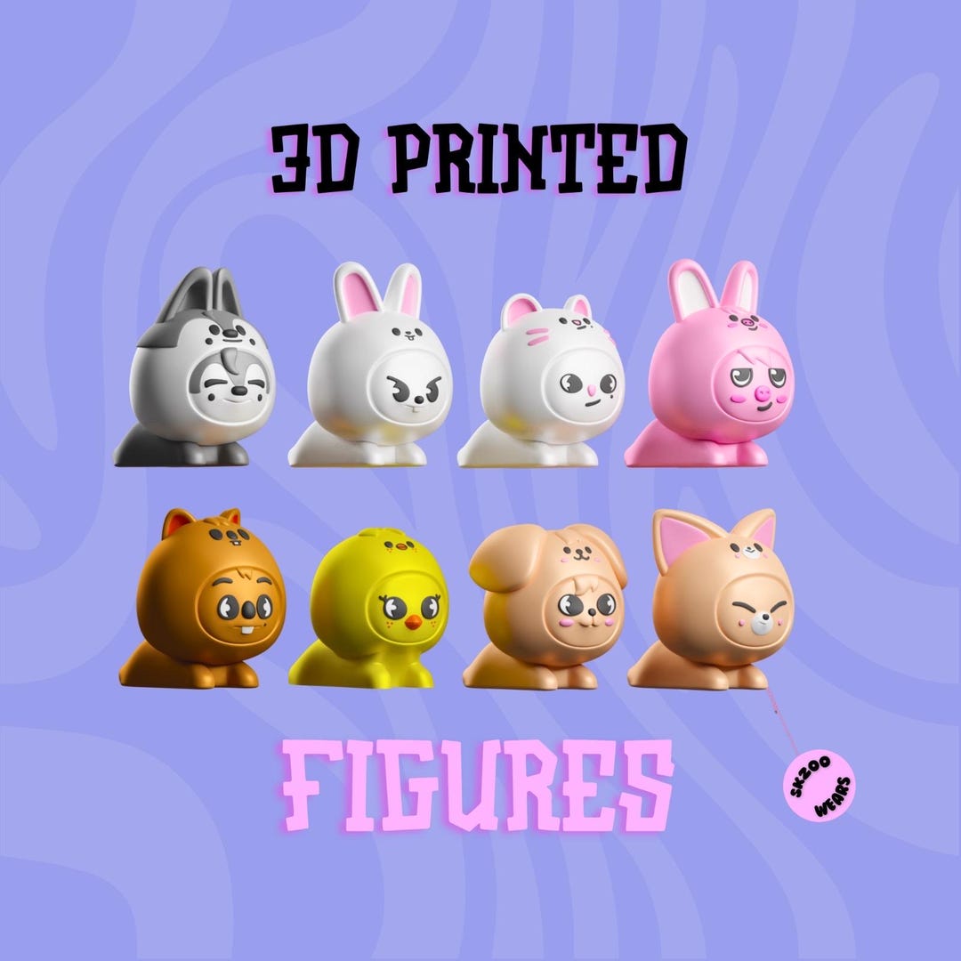 Skzoo 3D フィギュア、OT8、Skzoo コレクタブル、Stray Kids Skzoo 3D フィギュア、OT8、Skzoo コレクタブル、Stray Kids