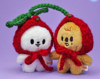 【4】いちごの帽子とワンピースのセット　skzoo　　　　　オーダーページ 最 安値 価格ハンドメイド・手芸 - 【4】いちごの帽子とワンピースの