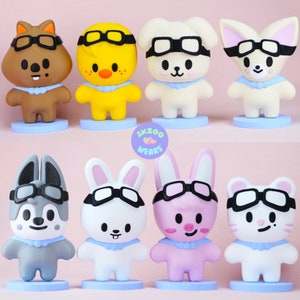 パイロット Skzoo 3D フィギュア、OT8、Skzoo コレクタブル、Stray Kids ギフト、SKZ グッズ、KPOP 3D プリント