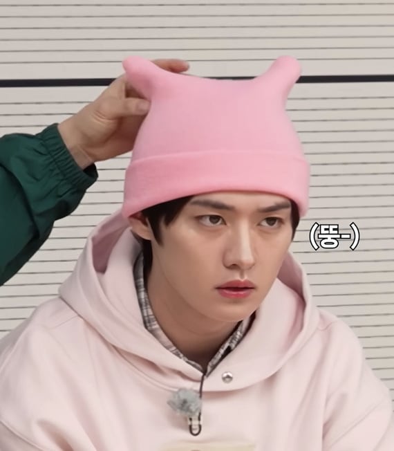 Lee Know Cat Beanie, Kpop Cat Beanie, Skzoo Clothes, Skzoo Outfits