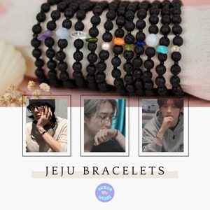 Jeju Volcanic Birth Stone Bracelet, Minsung Matching Bracelets, Stray Kids Jeju Bracelet, SKZ Gift, Stray Kids Merch