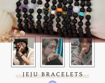Jeju Volcanic Birth Stone Bracelet, Minsung Matching Bracelets, Stray Kids Jeju Bracelet, SKZ Gift, Stray Kids Merch
