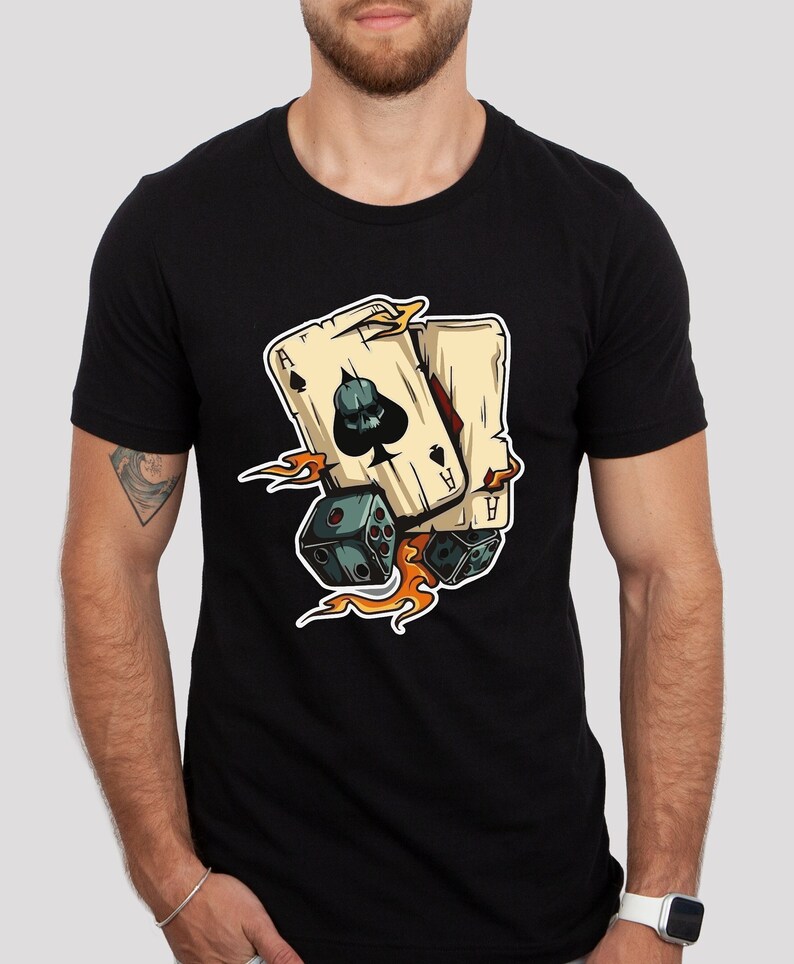 Playing Cards and Dice Shirt Cards T Shirt Poker Tshirt Etsy