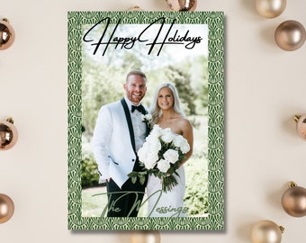 Retro Holiday Photo Card, Holiday Personalized Greeting Card, Family Christmas Photo Card, Vintage Style Christmas Card, Unique Holiday Card