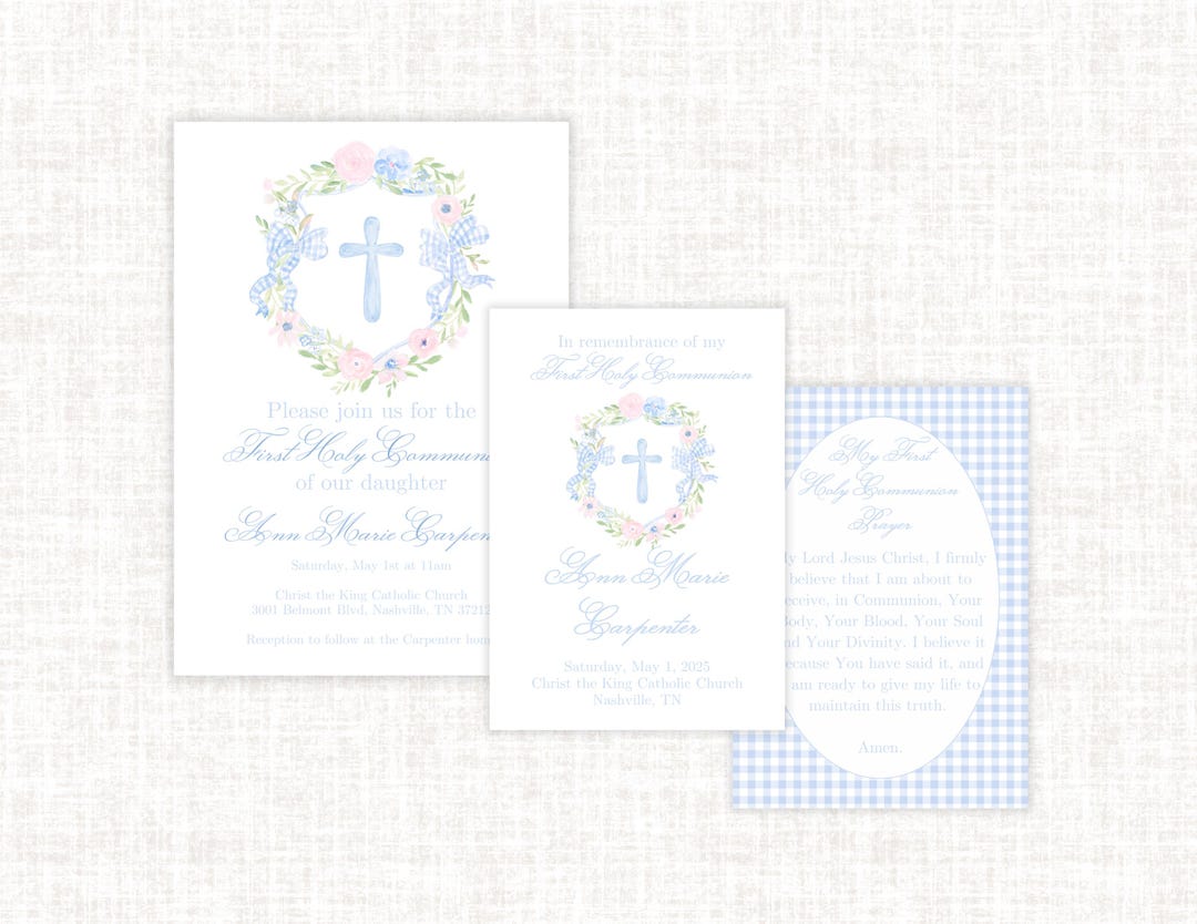 Classic Heirloom First Communion Invitation and Prayer Cards ...