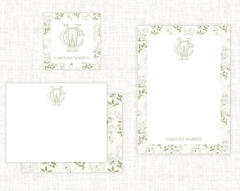 Personalized Stationery Gift Set, Classic Monogram Stationery, Custom Gift For Her, Mother's Day Gift Set, Graduation Gift, Teacher's Gift
