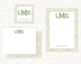 Personalized Stationery Gift Set, Classic Monogram Stationery, Custom Gift For Her, Mother's Day Gift Set, Graduation Gift, Teacher's Gift