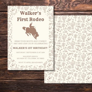 First Rodeo first birthday invitation, Cowboy Rodeo Invitation, Boy Birthday Invite, Unique First Birthday, My First Rodeo party