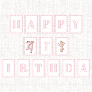 Some Bunny is One birthday banner, Bunny 1st Birthday Party banner, Bunny Party banner, Grandmillennial Party, Happy 1st Birthday Banner