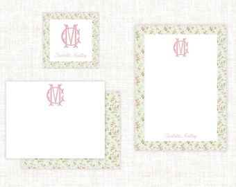 Personalized Stationery Gift Set, Classic Monogram Stationery, Custom Gift For Her, Mother's Day Gift Set, Graduation Gift, Teacher's Gift