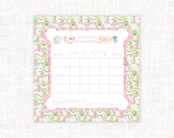 Bloc de notas para tarjetas de puntuación de Mahjong, bloc de notas de Mahjong personalizado con acuarela, bloc de notas cuadrado de 5,25 x 5,25 pulgadas, hojas de puntuación de juego de 50 páginas, regalo para amantes del Mahjong.