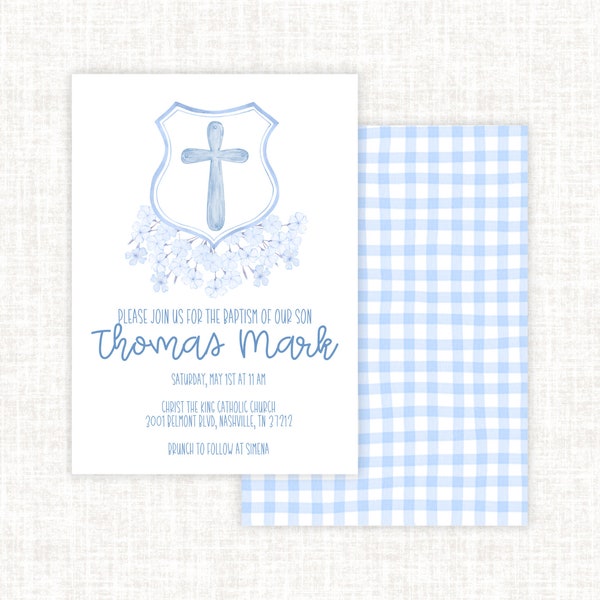 White Baby Dedication Invitation Etsy