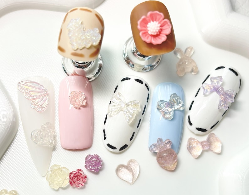 100pcs 3D Resin Nail Charms Nail Art Decoration Making Craft image 3