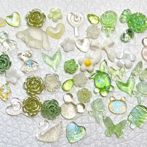 100pcs 3D Resin Nail Charms Nail Art Decoration Making Craft Forest Glow