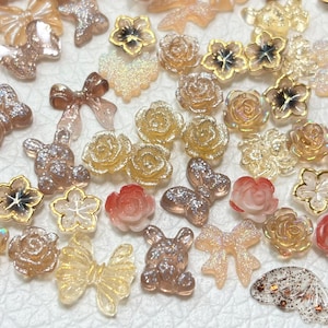 100pcs 3D Resin Nail Charms Nail Art Decoration Making Craft Amber Glow
